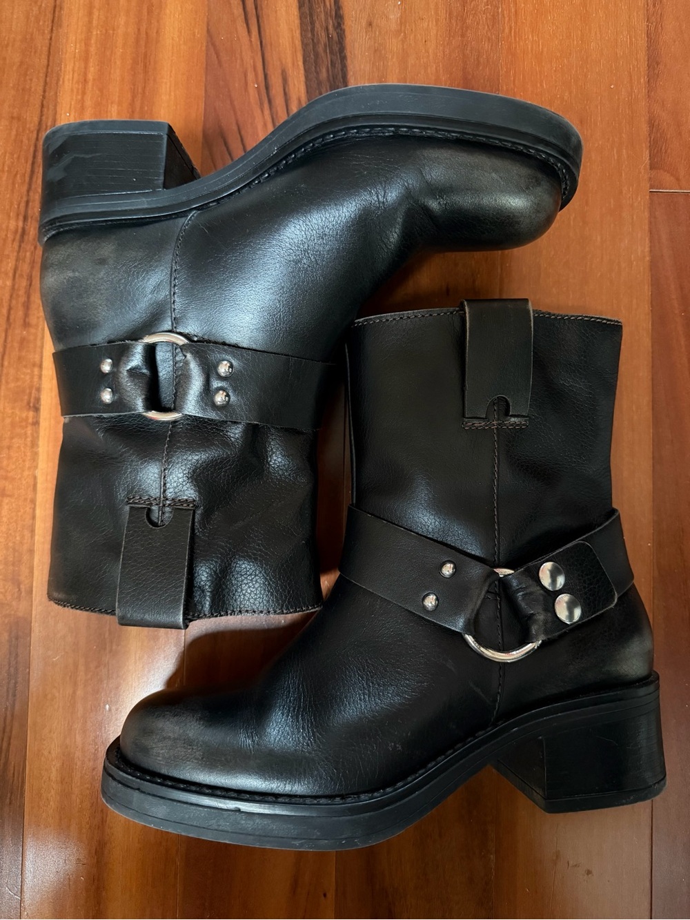 Anthropologie Leather Moto Boots size 37, 7 (fits 38, 7.5) - Picture 4 of 8